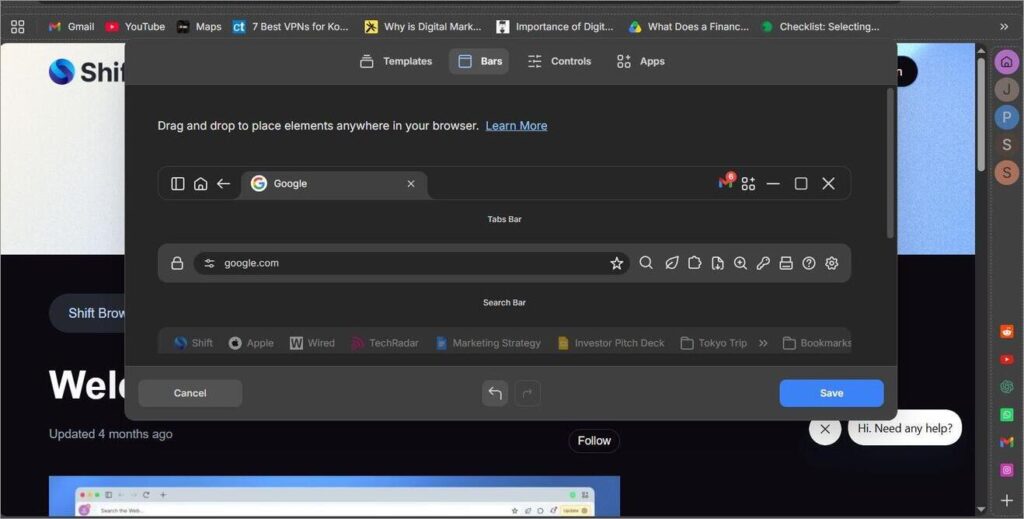 Shift Browser - Select Bars