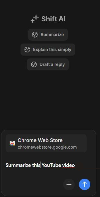 Shift Browser - Summarize this YouTube video