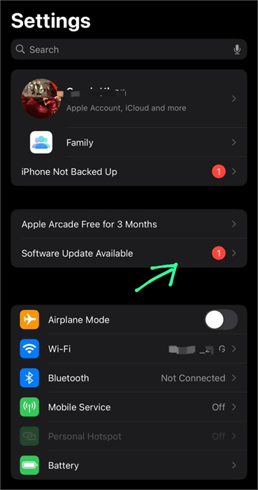 Software update available