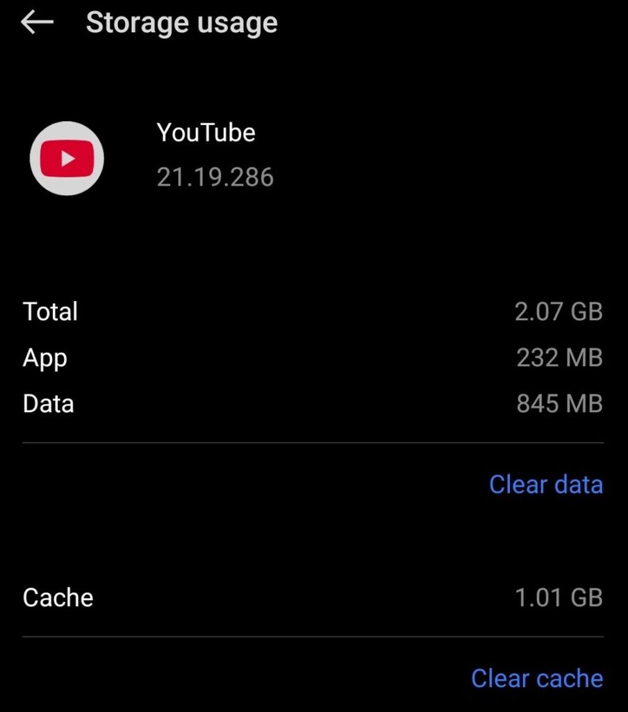 Storage usage