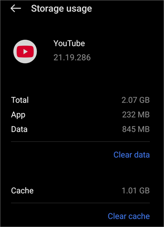 Storage usage