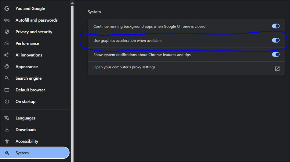 System option