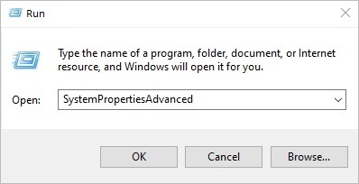 SystemPropertiesAdvanced command