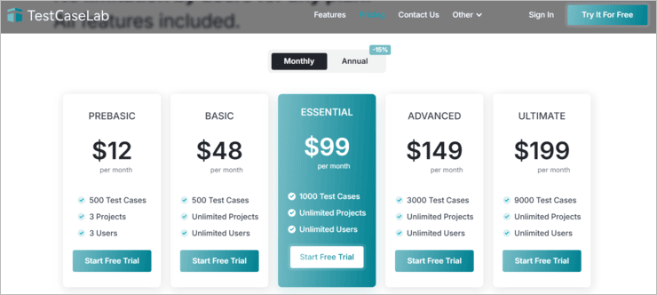 Testcaselab Price Test Case Writing and Management Tools