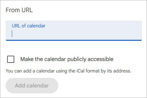 URL of calander