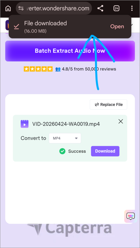 audio file is downloaded
