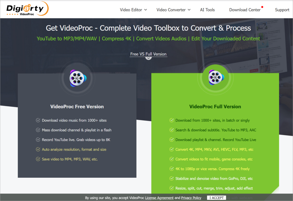VideoProc YouTube to MP3