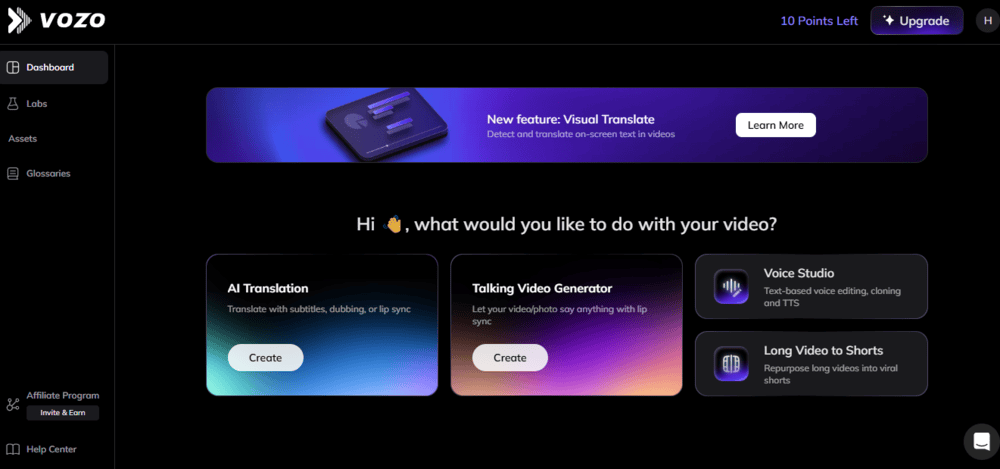 Vozo dashboard