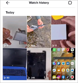 Watch history screen