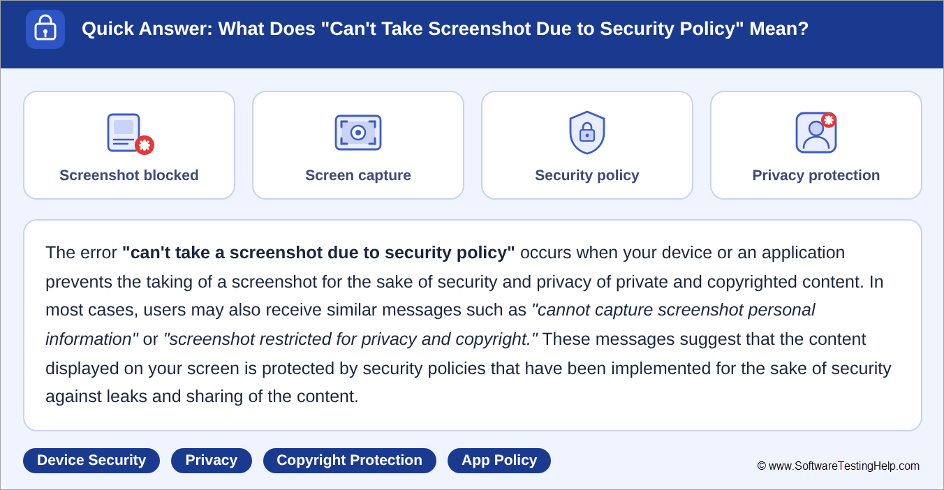 Can’t Take Screenshot Due to Security Policy: Easy Fixes