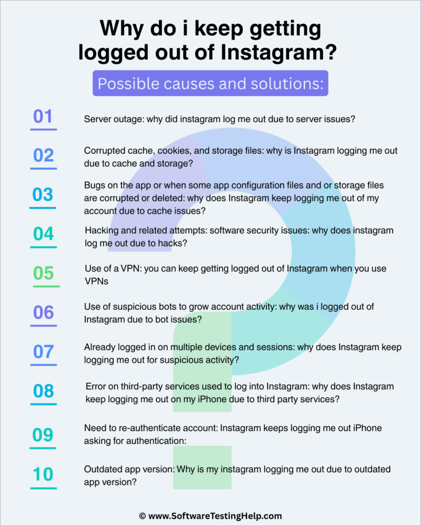 Why do i keep getting logged out of Instagram Possible causes and solutions