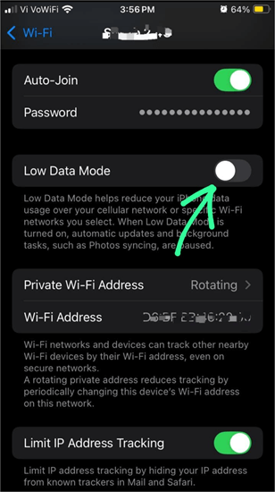 WiFi Low Data Mode