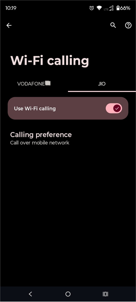 WiFi calling ON