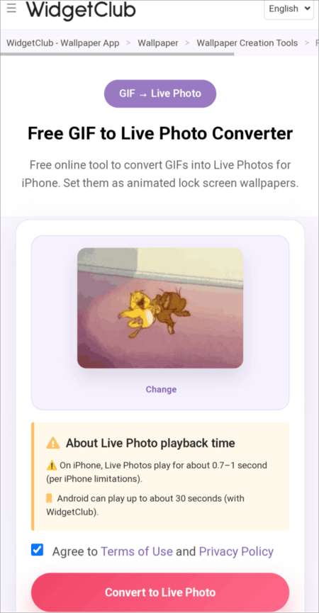 WidgetClub - Convert to Live Photo