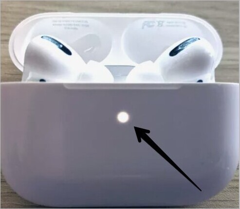 White light on your AirPods