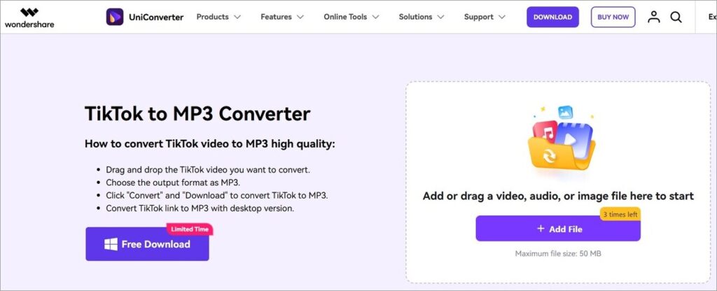Wondershare Tiktok - MP3 Converter