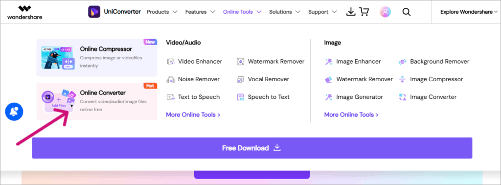 Wondershare - online converter