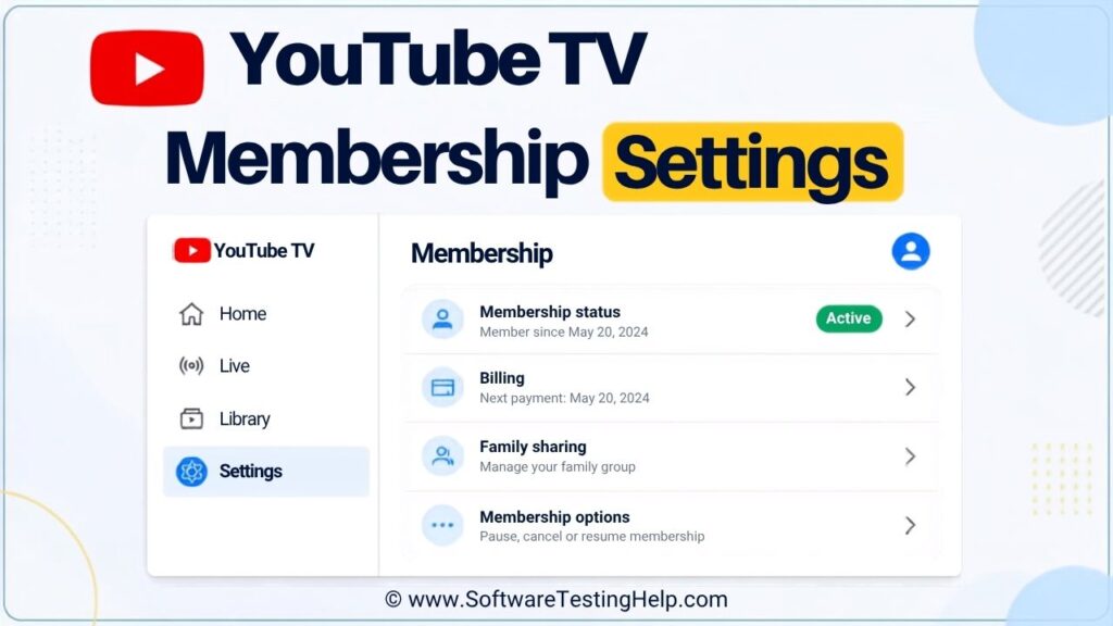 YouTube TV Membership Settings featured image