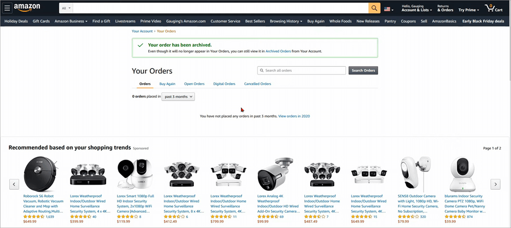 Your Order is Archived