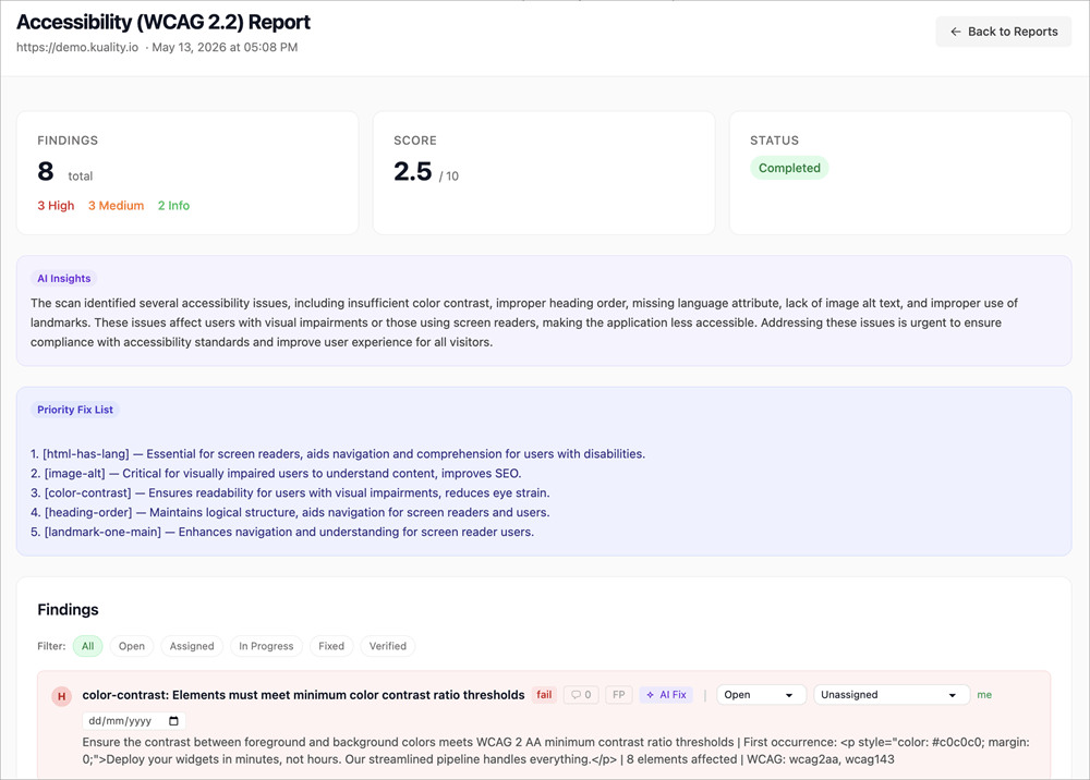 accessibility report