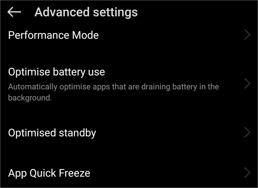 advanced settings