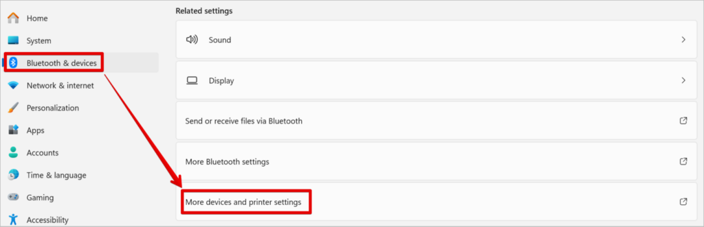 More devices and printer settings