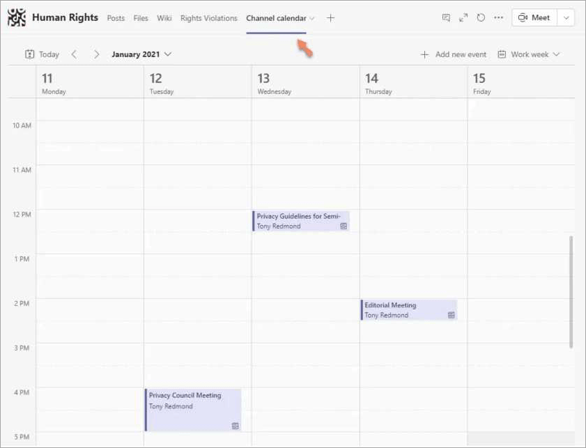 channel calender