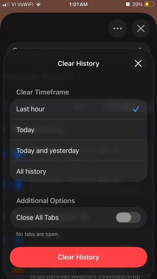 clear history