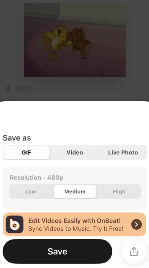 convert - choose Live Photo
