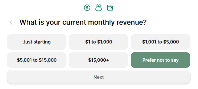 current monthly revenue