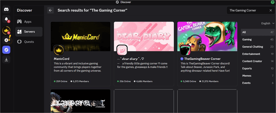 Discord Discover Feature
