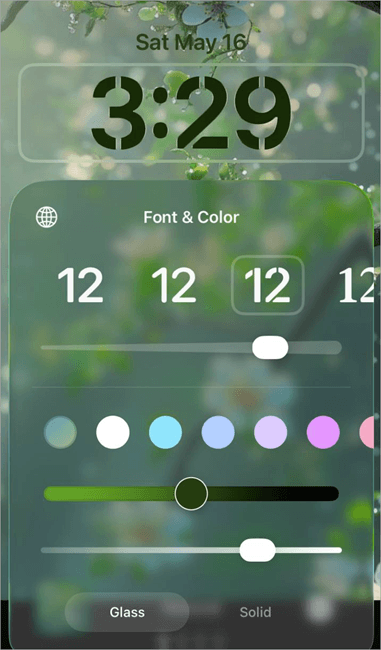 edit clock on wallpaper