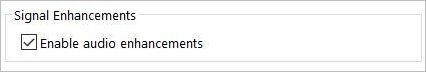 enable audio enhancements