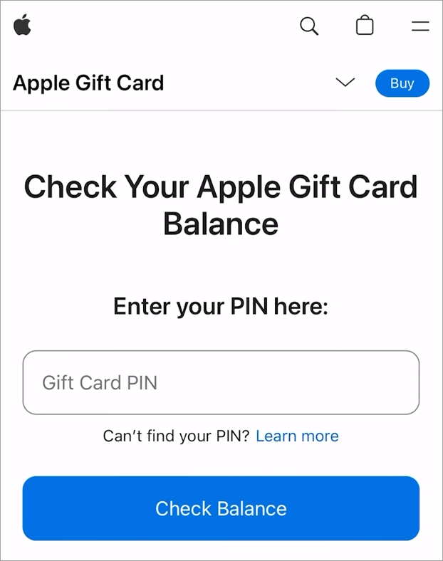 enter pin check balance