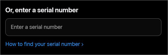 enter serial num