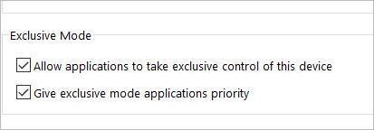 exclusive mode