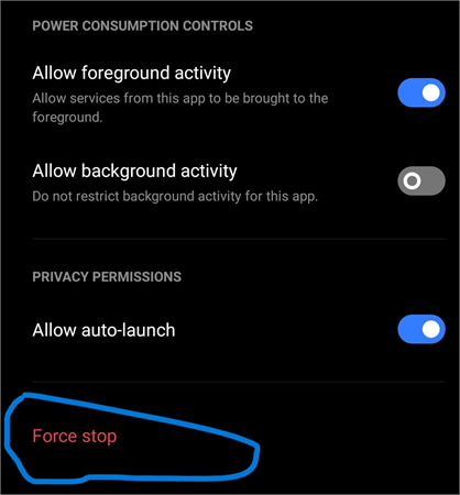 force stop
