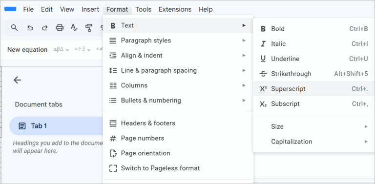 How To Superscript and Subscript in Google Docs