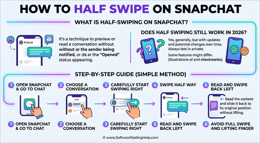 how to half-swipe on snapchat infographic
