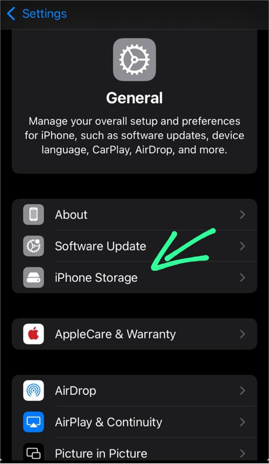 iPhone storage