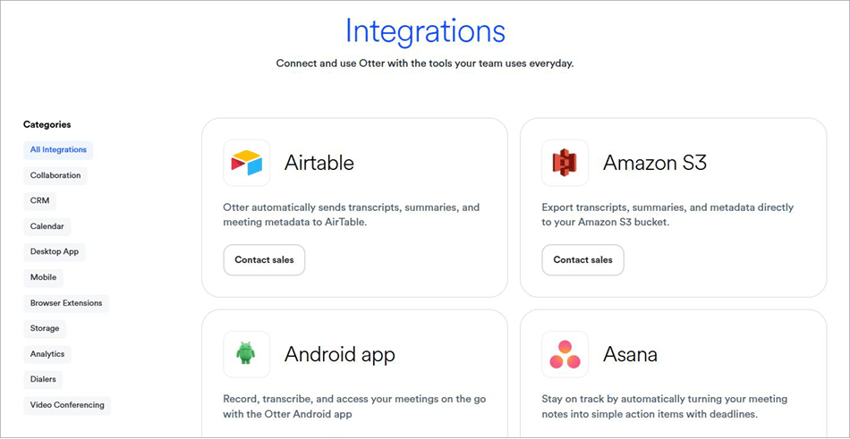 Otter AI Integrations