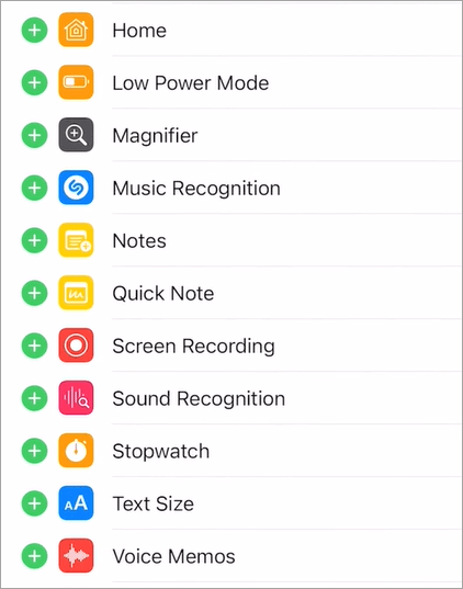 Screen Recording option