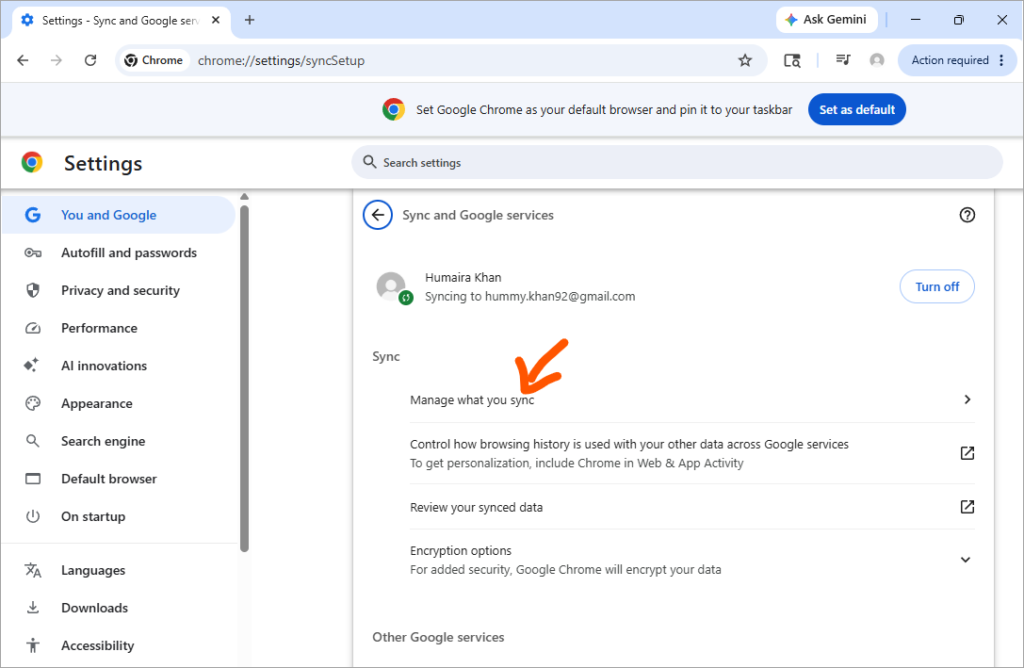 manage what you sync
