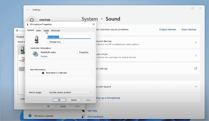 noise suppression in windows levels