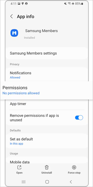 No permissions allowed