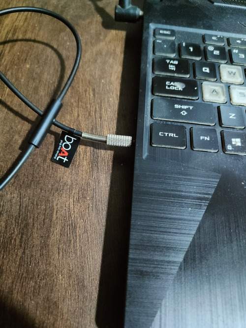 plugged earphones
