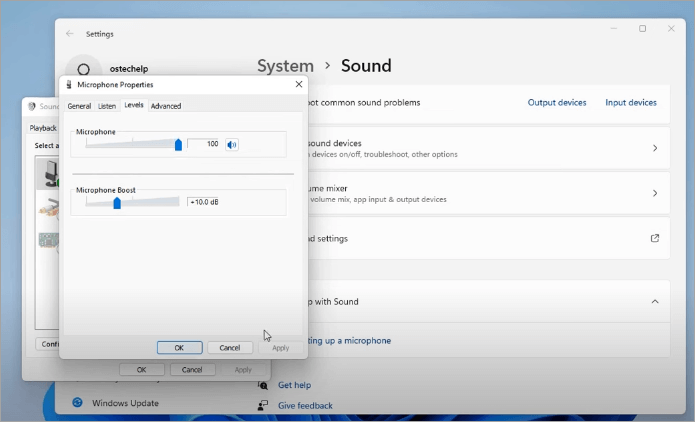 reduce Boost and increase Microphone