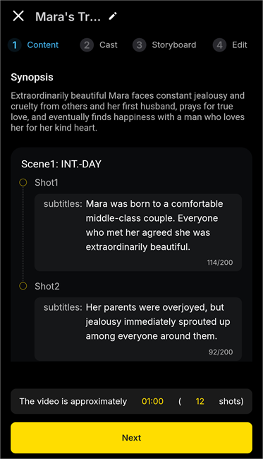 script of story
