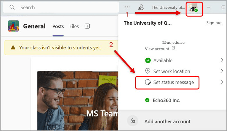 Set status Message