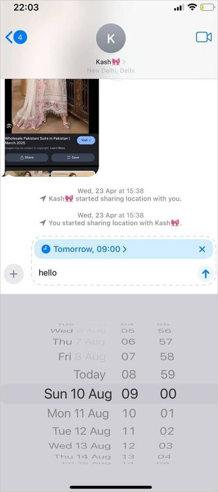 type message in iMessage